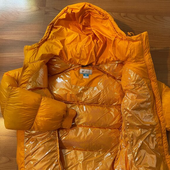 Firm! BNWT Columbia Pike Lake Omni Hooded Puffer Coat Jacket. Yellow Women's XL - Picture 3 of 14